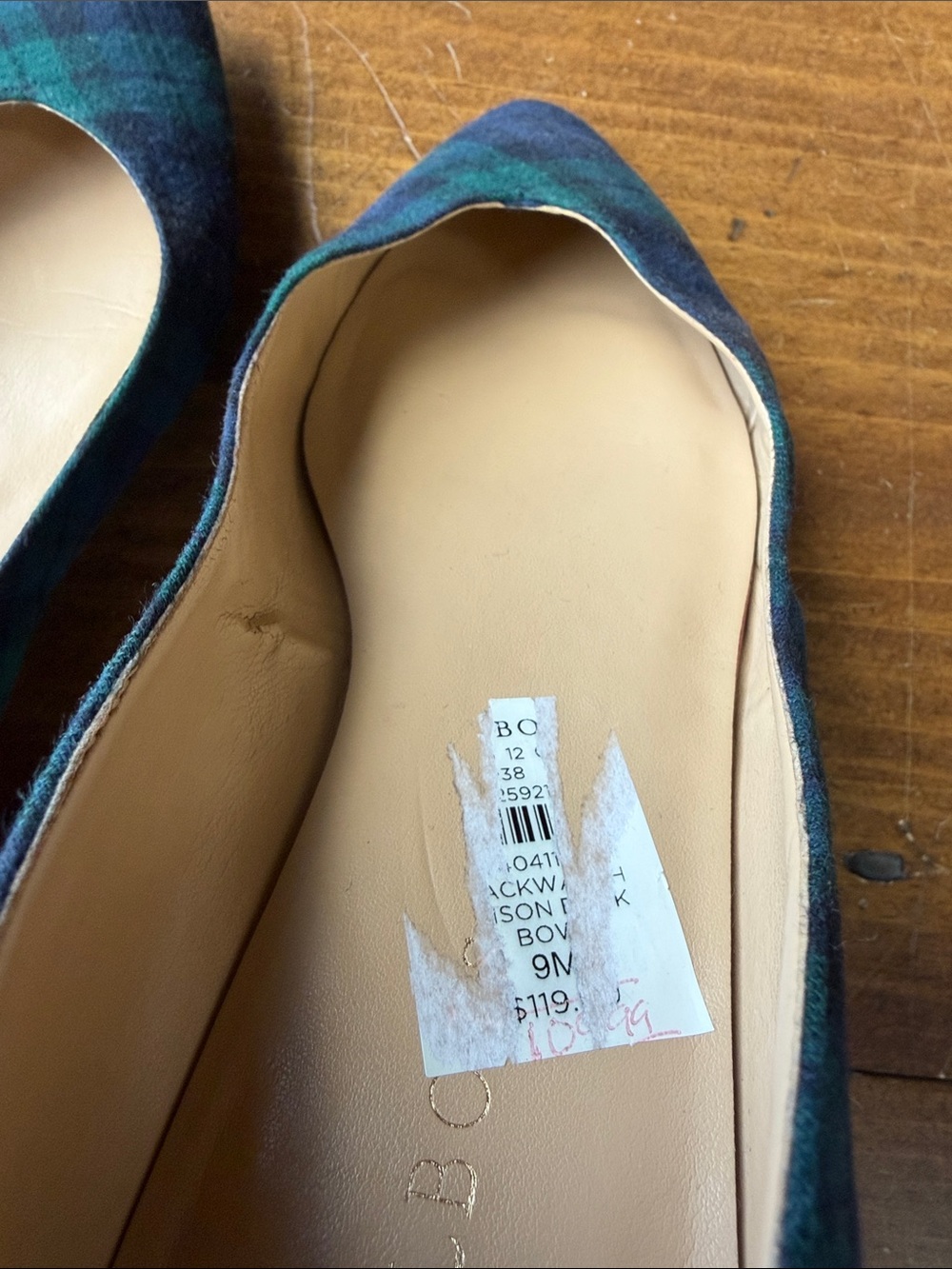 Talbots Black Watch Plaid Flats Sz 9 - Picture 13 of 16